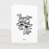 Theater Life Comedy en Tragedy Masks Kaart (Achterkant)