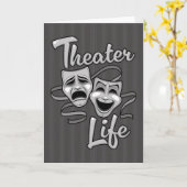 Theater Life Comedy en Tragedy Masks Kaart (Gele Bloem)