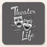 Theater Life Comedy en Tragedy Masks Kartonnen Onderzetters<br><div class="desc">Breng het podium tot leven met een ontwerp dat het hart van het drama vastlegt. De klassieke komedie- en tragiekmaskers staan centraal in stromende linten en worden gecombineerd met gedurfde letters die met trots het theaterleven verklaren. Een perfect eerbetoon aan de emoties, verhalen en passie die de wereld van performance...</div>