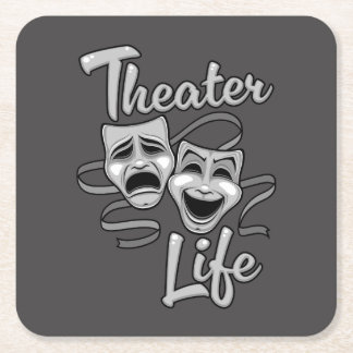 Theater Life Comedy en Tragedy Masks Kartonnen Onderzetters
