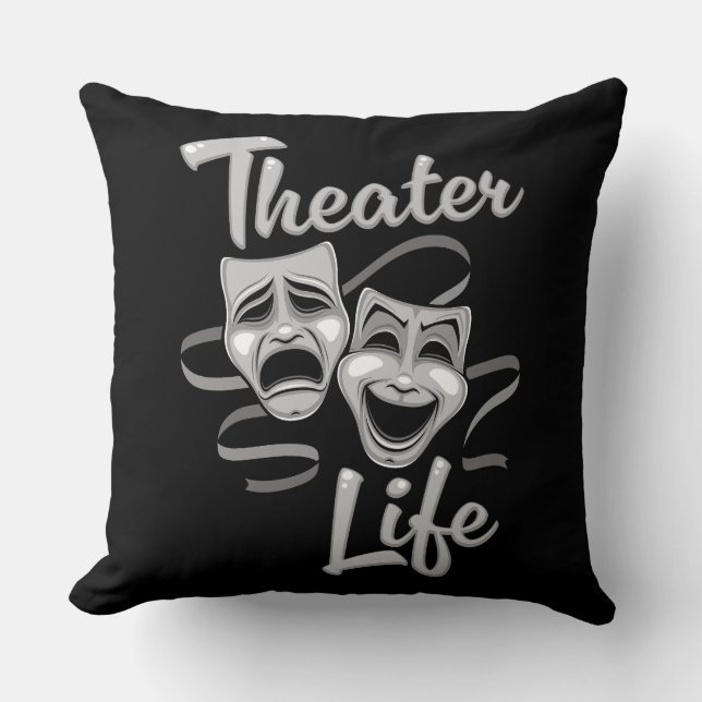 Theater Life Comedy en Tragedy Masks Kussen (Voorkant)