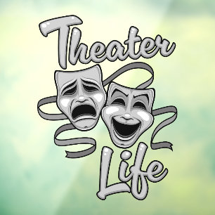Theater Life Comedy en Tragedy Masks Raamsticker