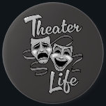 Theater Life Comedy en Tragedy Masks Ronde Button 6,0 Cm<br><div class="desc">Breng het podium tot leven met een ontwerp dat het hart van het drama vastlegt. De klassieke komedie- en tragiekmaskers staan centraal in stromende linten en worden gecombineerd met gedurfde letters die met trots het theaterleven verklaren. Een perfect eerbetoon aan de emoties, verhalen en passie die de wereld van performance...</div>