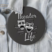 Theater Life Comedy en Tragedy Masks Ronde Button 6,0 Cm (In situ)