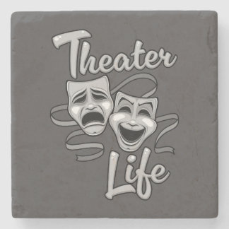 Theater Life Comedy en Tragedy Masks Stenen Onderzetter