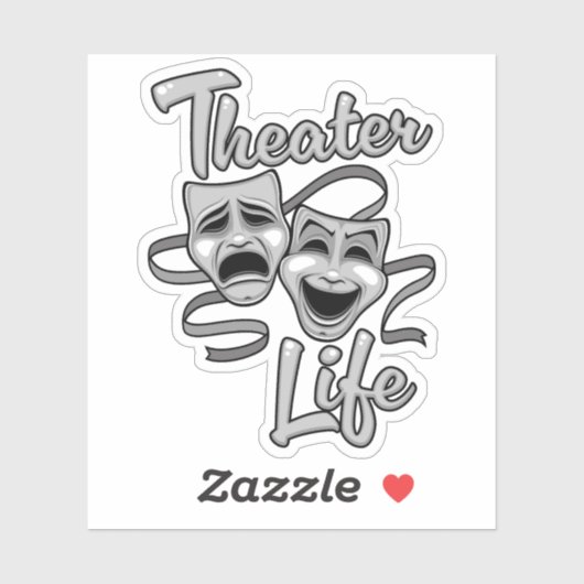 Theater Life Comedy en Tragedy Masks Sticker (Vel)