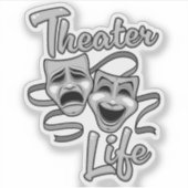 Theater Life Comedy en Tragedy Masks Sticker (Voorkant)