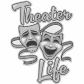 Theater Life Comedy en Tragedy Masks Sticker (Voorkant)