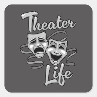 Theater Life Comedy en Tragedy Masks Vierkante Sticker