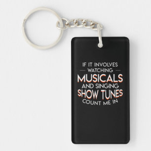 Theater Lover die Musicals Show Tunes bekijkt Sleutelhanger