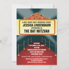 Theater Marquee Bar Bat Mitzvah Kaart