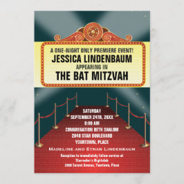 Theater Marquee Bar Bat Mitzvah Kaart