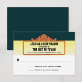 Theater Marquee Bar Bat Mitzvah Reageer RSVP (Voorkant / Achterkant)