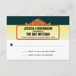 Theater Marquee Bar Bat Mitzvah Reageer RSVP Kaartje