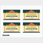 Theater Marquee Bar Bat Mitzvah Rechthoekige Sticker (Vel)
