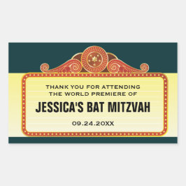 Theater Marquee Bar Bat Mitzvah Rechthoekige Sticker