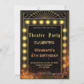 Theater Marquee Feest Uitnodiging – Verjaardagsuit (Voorkant)
