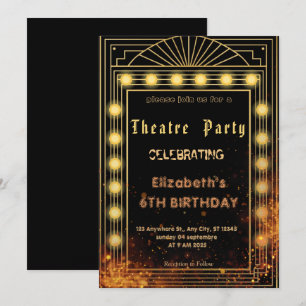 Theater Marquee Feest Uitnodiging – Verjaardagsuit