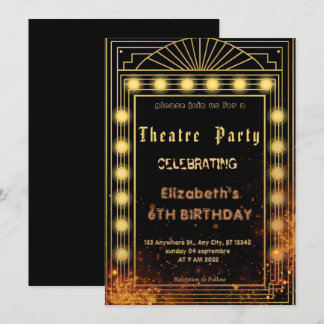 Theater Marquee Feest Uitnodiging – Verjaardagsuit