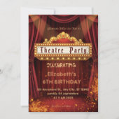 Theater Marquee Feest Uitnodiging – Verjaardagsuit (Voorkant)