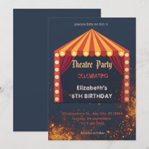 Theater Marquee Feest Uitnodiging – Verjaardagsuit