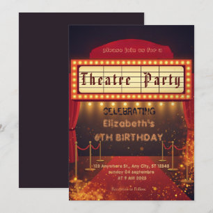 Theater Marquee Feest Uitnodiging – Verjaardagsuit