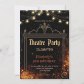 Theater Marquee Feest Uitnodiging – Verjaardagsuit (Voorkant)