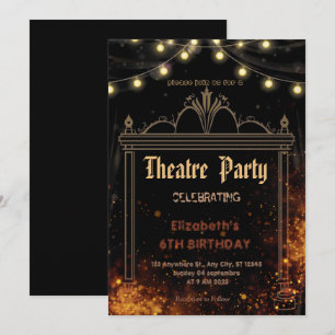 Theater Marquee Feest Uitnodiging – Verjaardagsuit