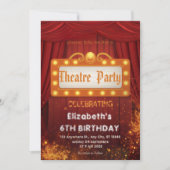 Theater Marquee Feest Uitnodiging – Verjaardagsuit (Voorkant)
