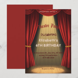 Theater Marquee Feest Uitnodiging – Verjaardagsuit