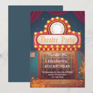 Theater Marquee Feest Uitnodiging – Verjaardagsuit