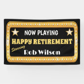 Theater Marquee Pensionering Party Spandoek (Horizontaal)
