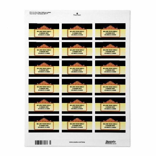 Theater Marquee Return Etiket (Full Sheet)