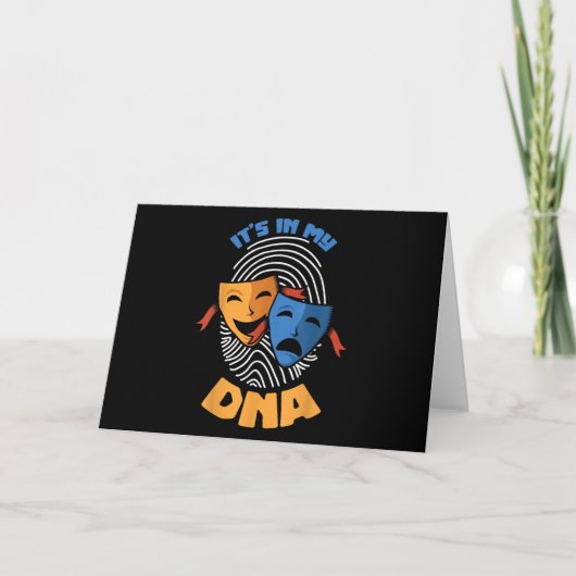 Theater Mask Het Zit In Mijn DNA Muziek Liefhebber Kaart (Voorkant)