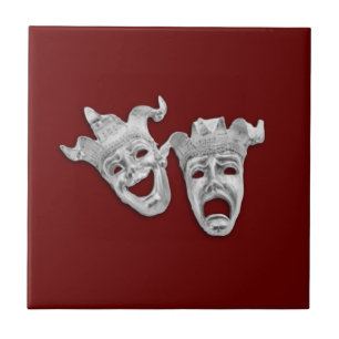 Theater maskers comedy en tragedie tegeltje