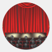 Theater met publiek ronde sticker (Voorkant)