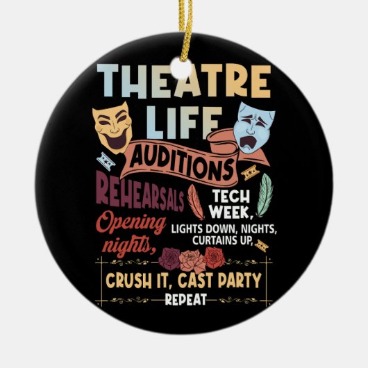 Theater Nerd Acteur Musical Theater Life Audities Keramisch Ornament (Voorkant)