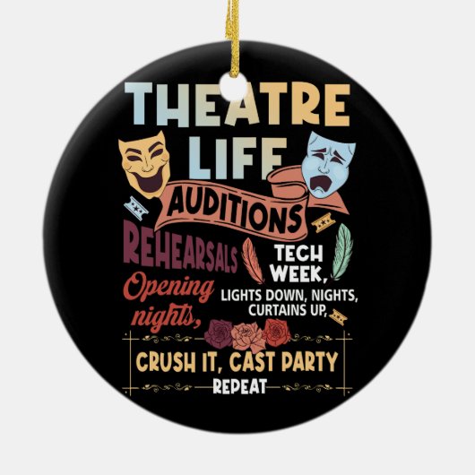 Theater Nerd Acteur Musical Theater Life Audities Keramisch Ornament (Achterkant)