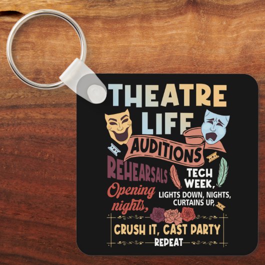 Theater Nerd Acteur Musical Theater Life Audities Sleutelhanger (Voorkant)