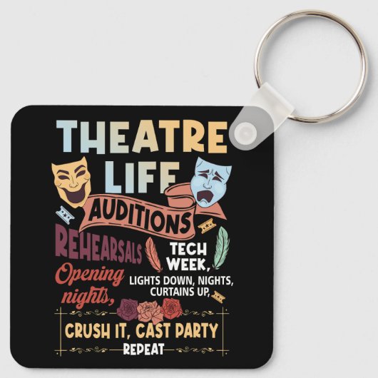 Theater Nerd Acteur Musical Theater Life Audities Sleutelhanger (Achterkant)