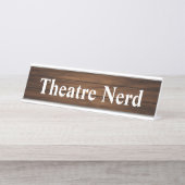 Theater Nerd Funny Retro Wood Grain Paneling Bureau Naambordje (Voorkant)