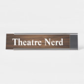 Theater Nerd Funny Retro Wood Grain Paneling Bureau Naambordje (Voorkant)