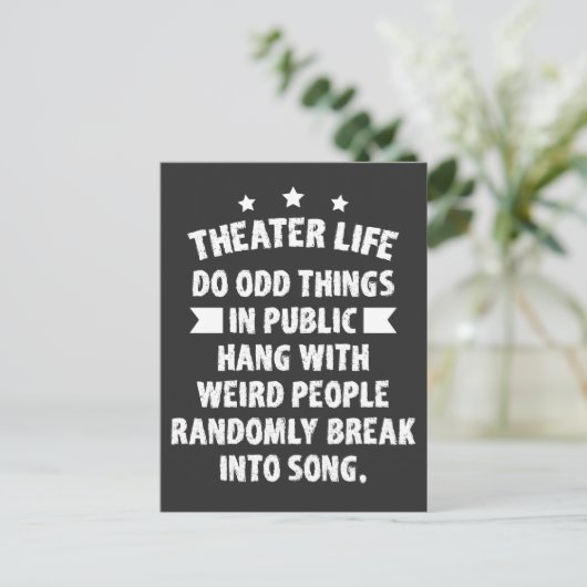 Theater Nerd Grappig Musical Theater Thespian Briefkaart (Staand voorkant)