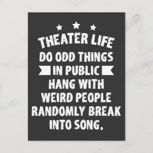 Theater Nerd Grappig Musical Theater Thespian Briefkaart