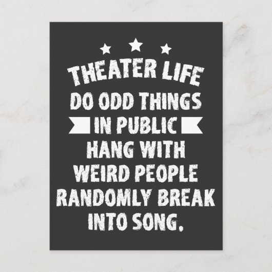 Theater Nerd Grappig Musical Theater Thespian Briefkaart (Voorkant)