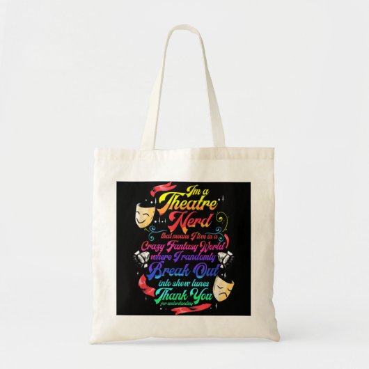 Theater Nerd Musical Broadway Actor Theater Thespi Tote Bag (Voorkant)