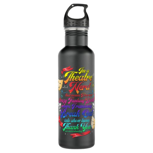Theater Nerd Musical Broadway Actor Theater Thespi Waterfles (Voorkant)