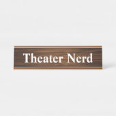 Theater Nerd Simple Design Wood Grading Paneling Bureau Naambordje (Voorkant)