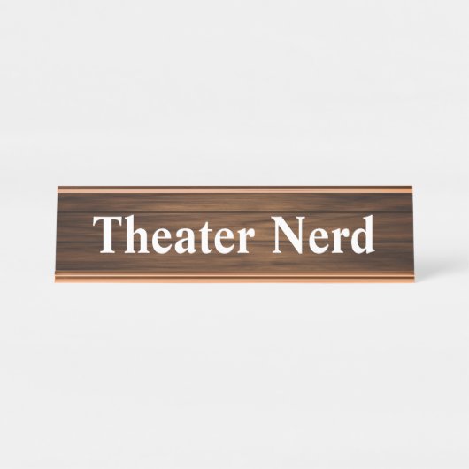 Theater Nerd Simple Design Wood Grading Paneling Bureau Naambordje (Voorkant)