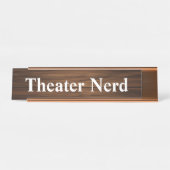 Theater Nerd Simple Design Wood Grading Paneling Bureau Naambordje (Voorkant)